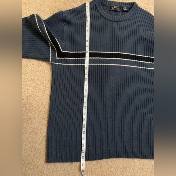 Men’s VTG Sonoma Blue Striped Sweater Sz XL - Picture 5 of 5